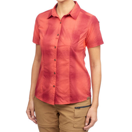 Chemises manches courtes TRAVEL 100 femme corail