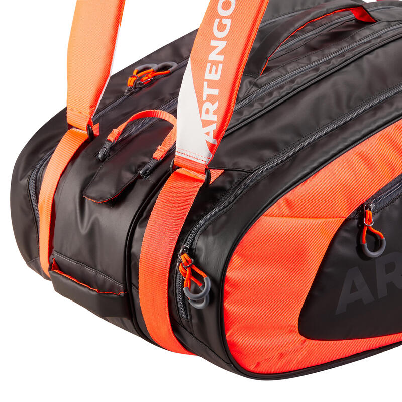 SAC DE SPORTS DE RAQUETTES ARTENGO SB 190 NOIR ET ORANGE