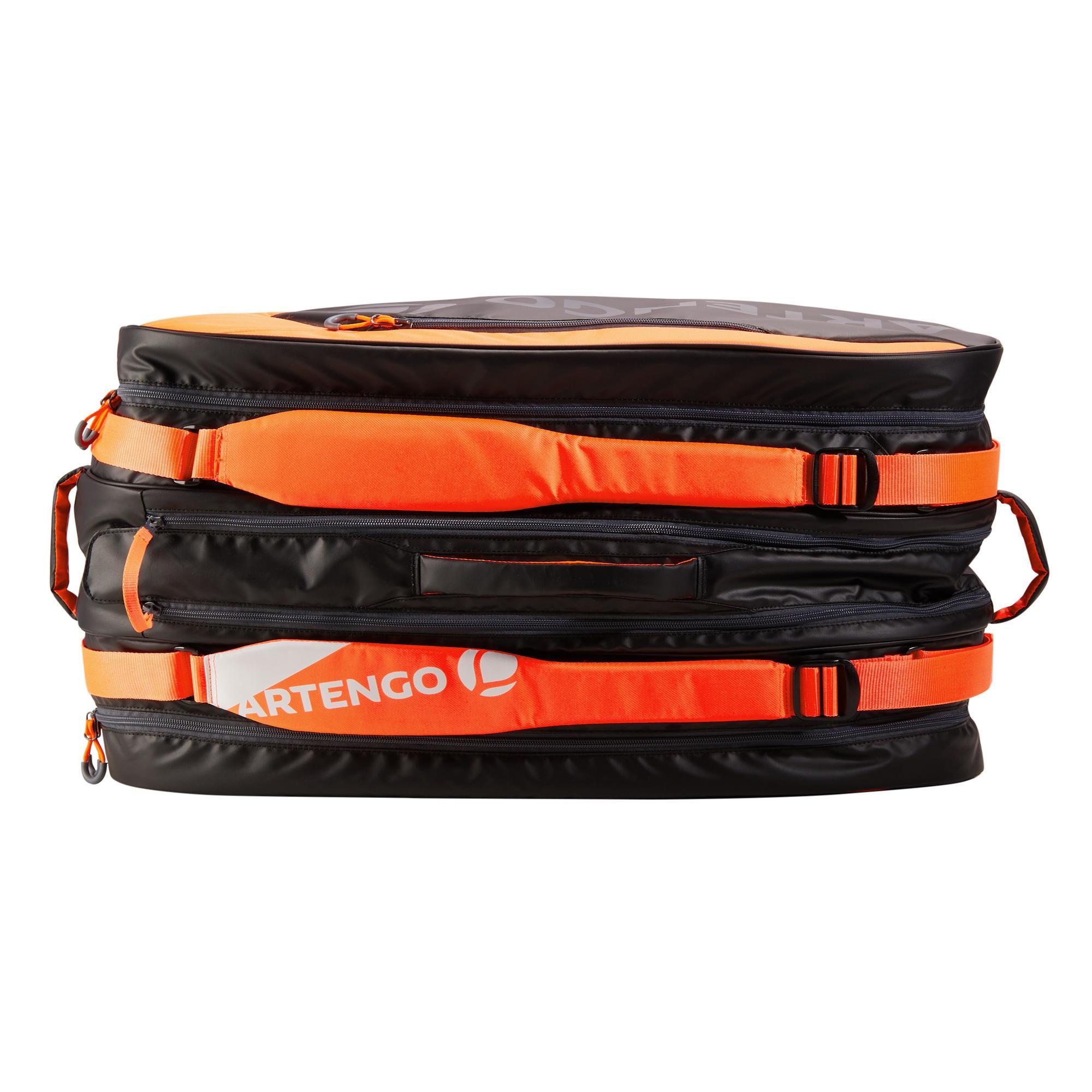 RACQUET SPORTS BAG ARTENGO SB 190 BLACK AND ORANGE