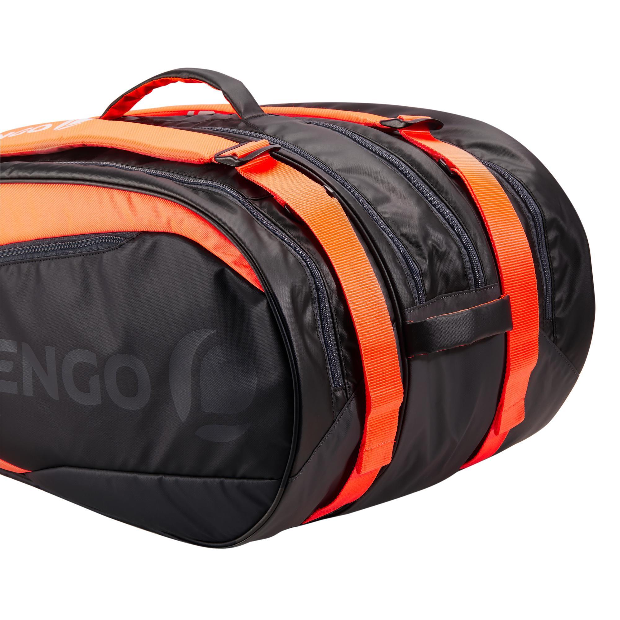 RACQUET SPORTS BAG ARTENGO SB 190 BLACK AND ORANGE