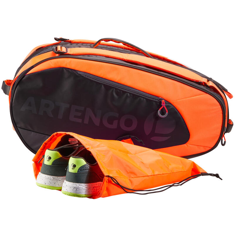 SAC DE SPORTS DE RAQUETTES ARTENGO SB 190 NOIR ET ORANGE