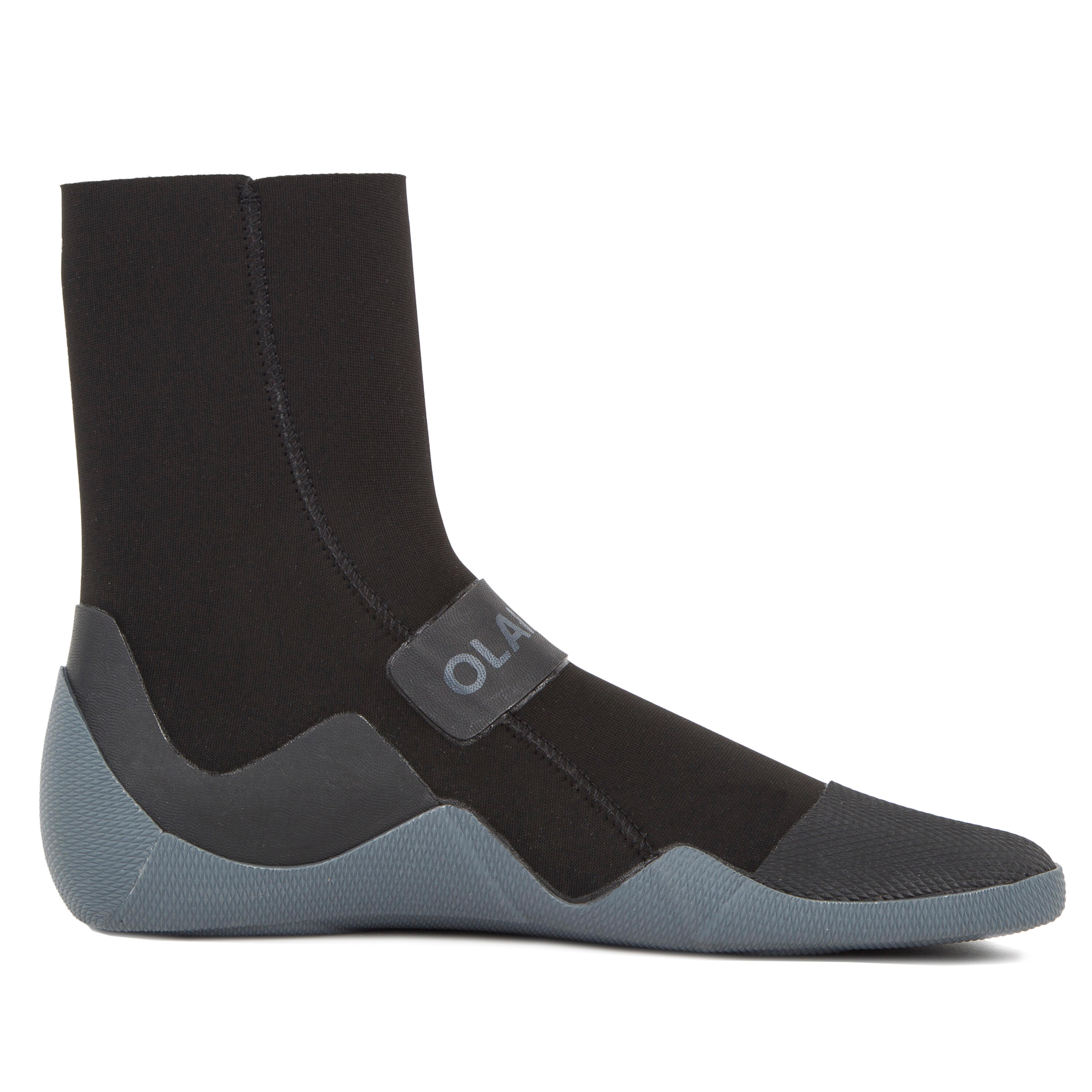 500 3 mm Neoprene Surf Boots Black Black Olaian Decathlon