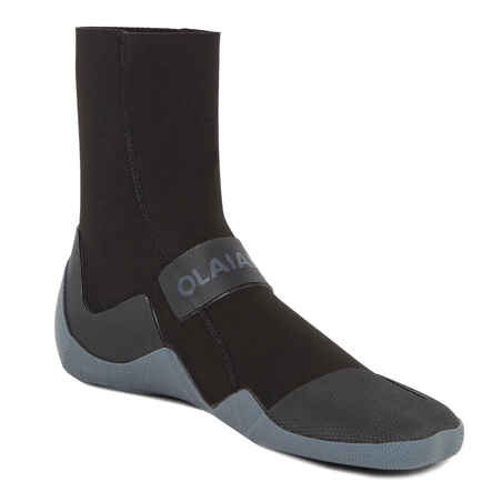 Zapatos de neopreno de 3 mm de surf para Adulto Olaian 500 negro