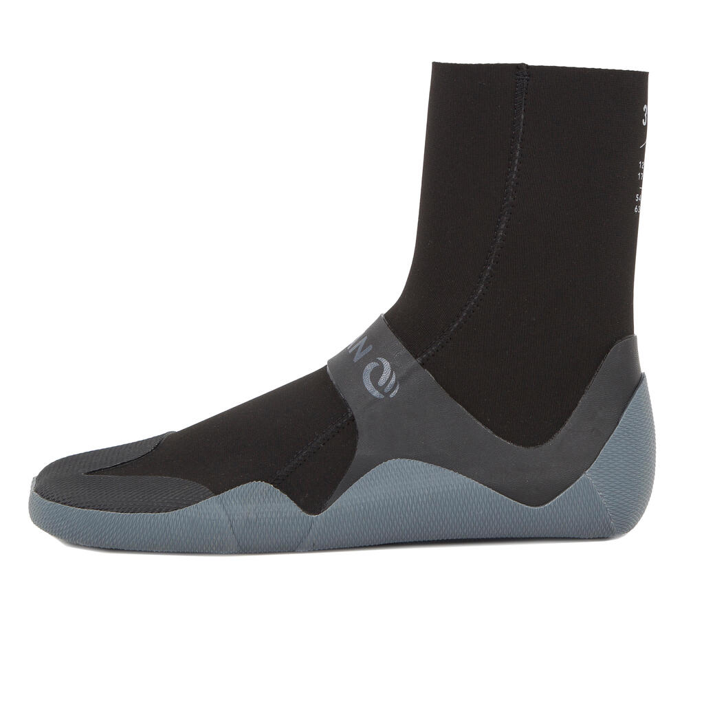 Zapatos de neopreno de 3 mm de surf para Adulto Olaian 500 negro