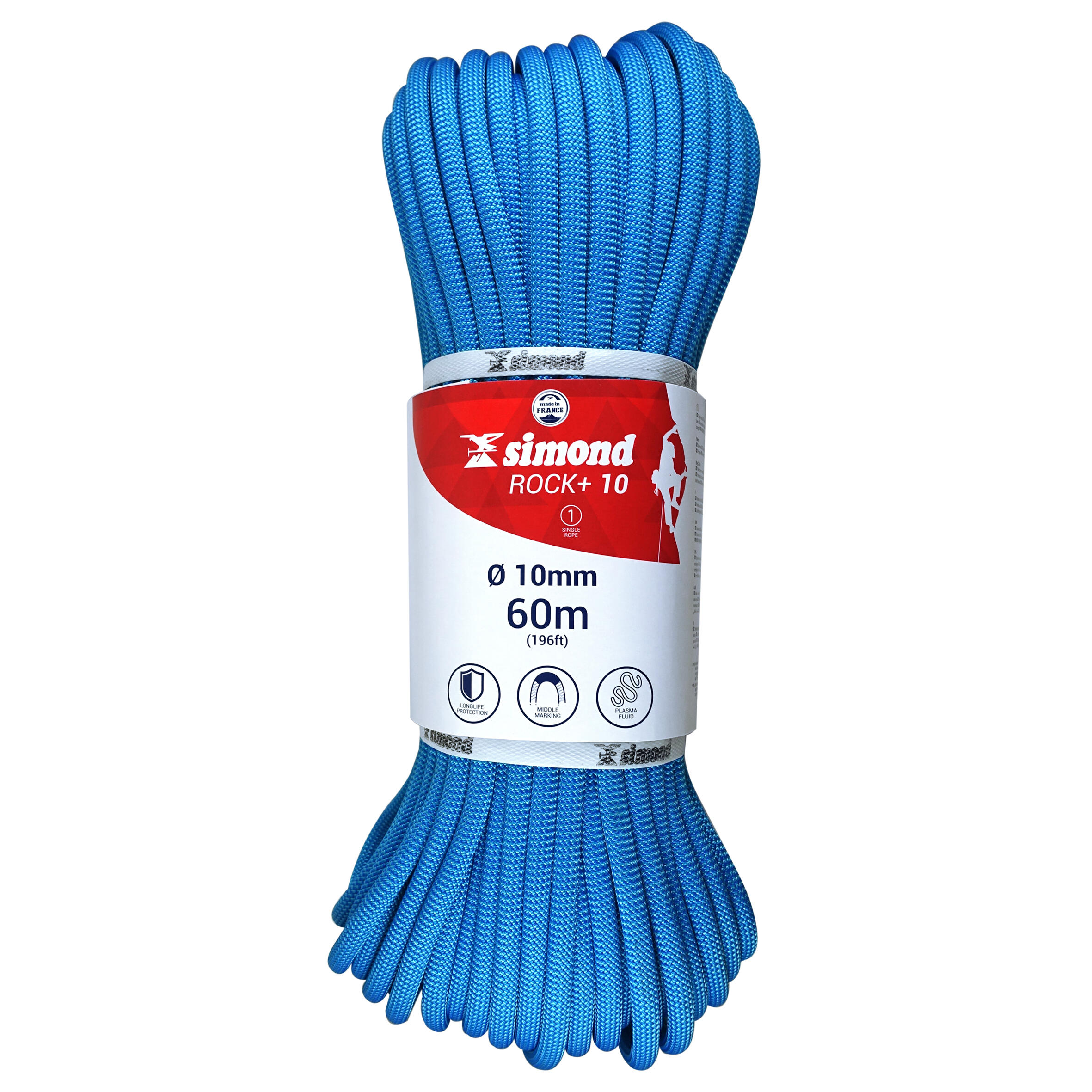 

Climbing Rope 10 mm x 60 m - Rock+ Blue By SIMOND | Decathlon