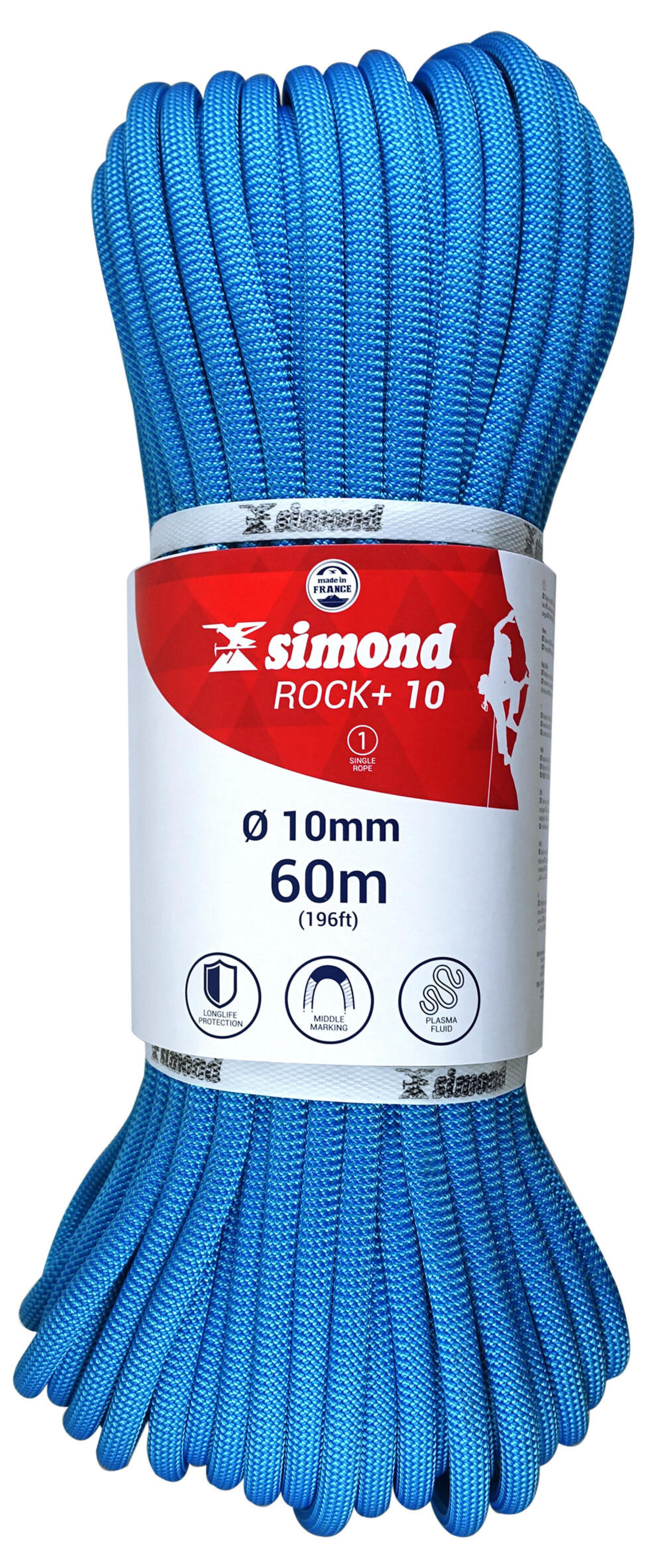 SIMOND ROCK+ CLIMBING ROPE - 10MM X 60M BLUE