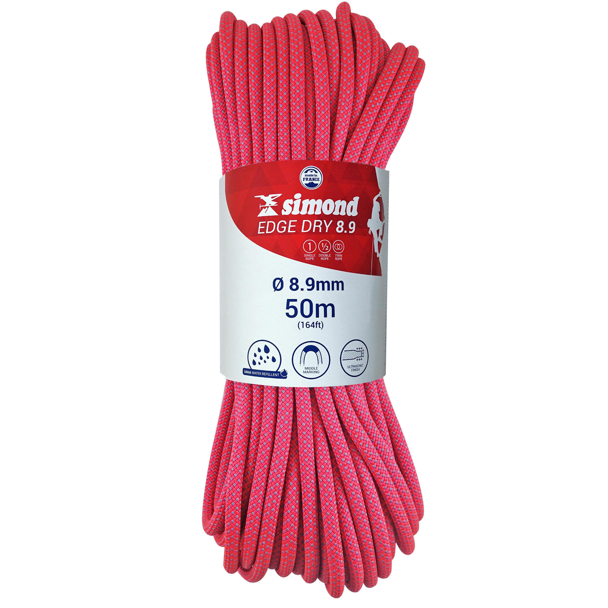 Edge Dry Rope - 8.9 mm x 50 m Pink | Simond