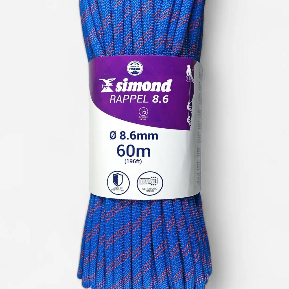 corde rappel 8.6 60m bleu simond 2018
