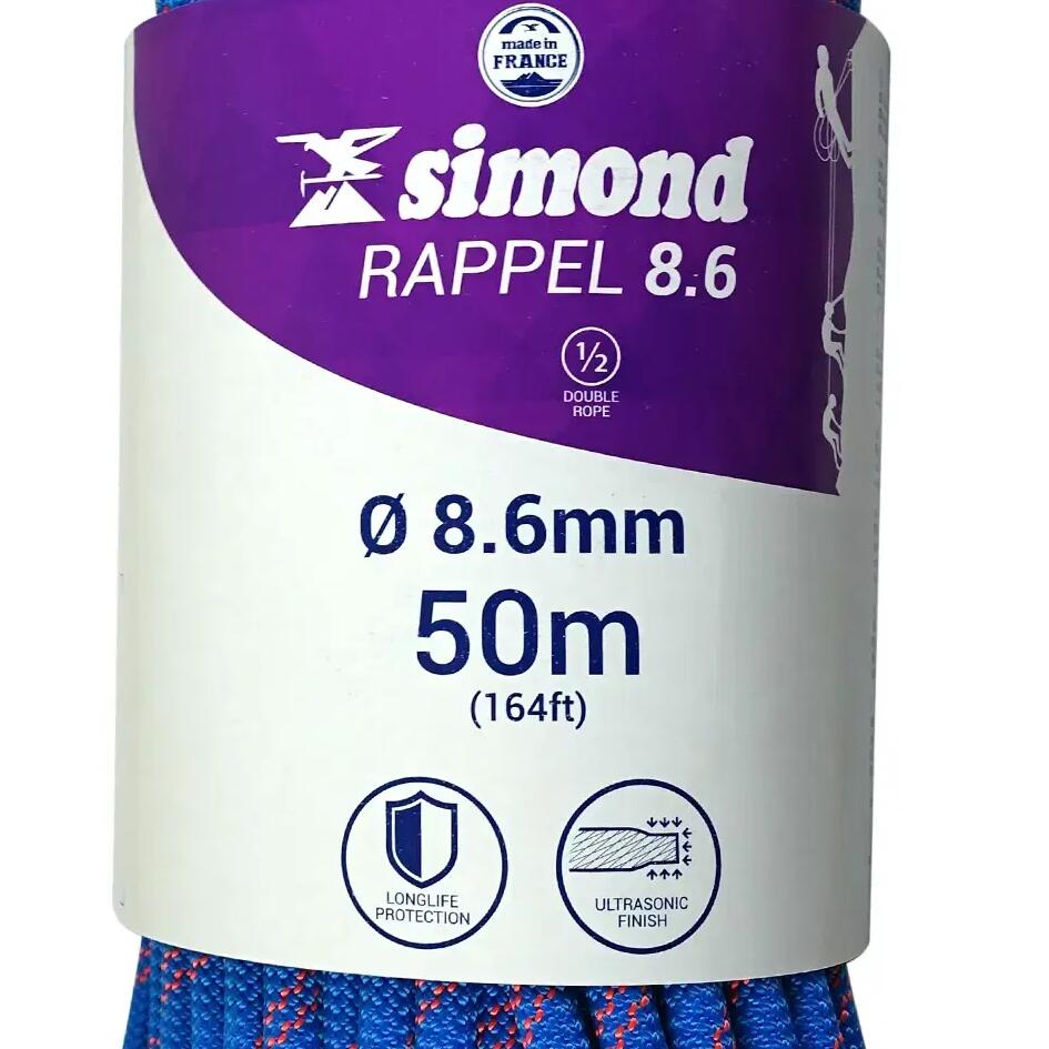 corde rappel 8.6 50m bleu simond 2018