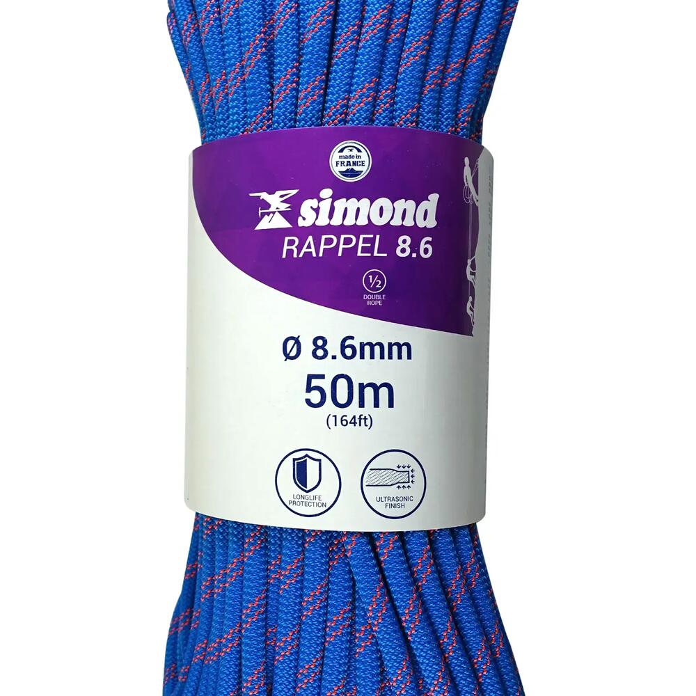 corde rappel 8.6 50m bleu simond 2018