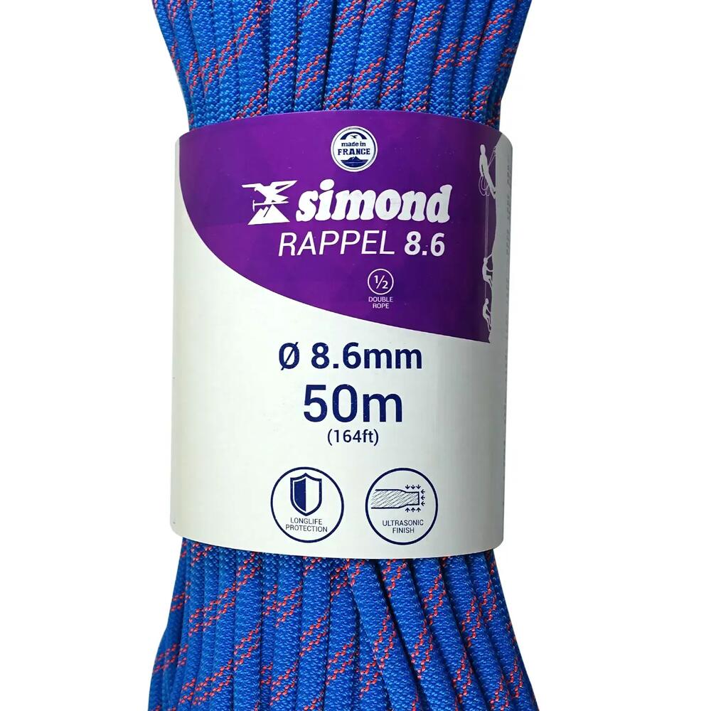 corde rappel 8.6 50m bleu simond 2018