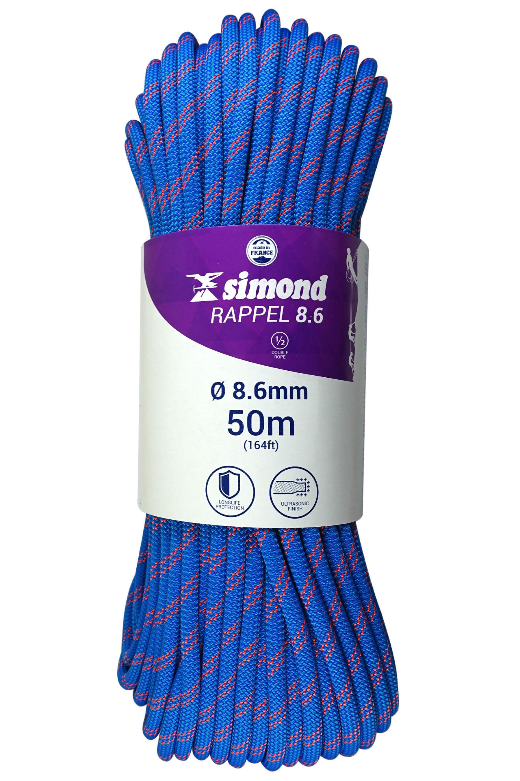 corde rappel 8.6 50m bleu simond 2018