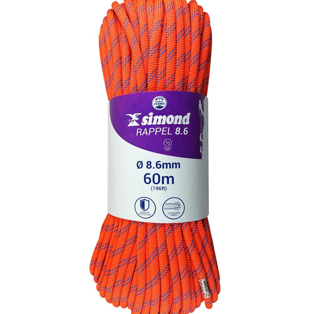 corda rappel 8.6 60m laranja simond 2018