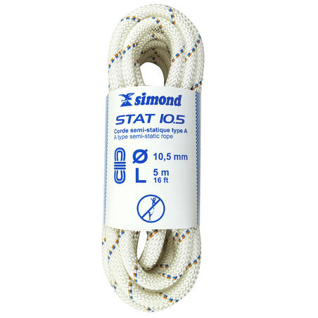 Semi-Static Rope  10.5 mm x 5 m - Stat 10.5 White