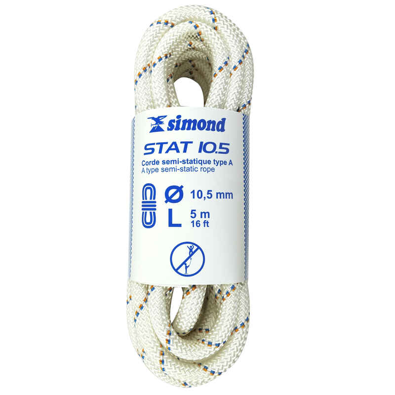 Kletterseil halbstatisch Stat 10,5 mm × 5 m weiss