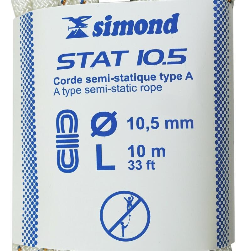 Corde Semi-Statique 10,5 mm x 10 m - STAT 10,5 Blanche