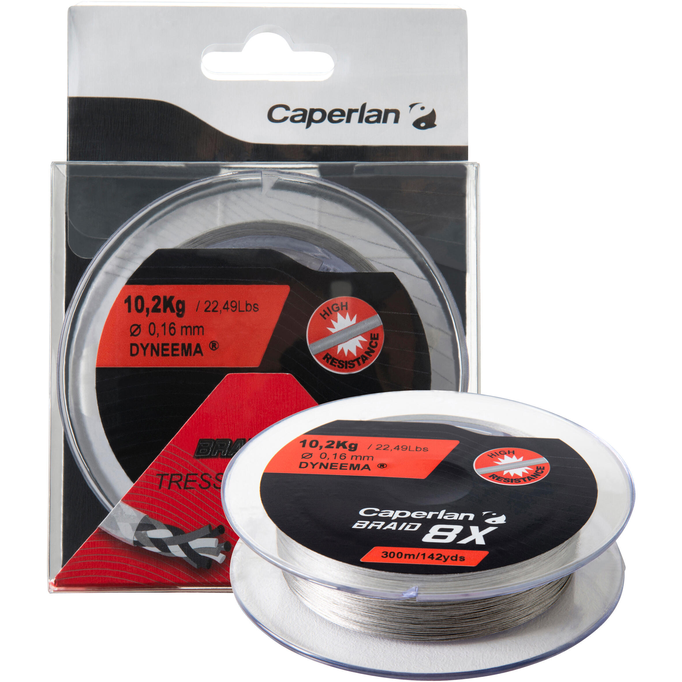 CAPERLAN TX8 GREY 300M 16/100 LURE FISHING BRAID