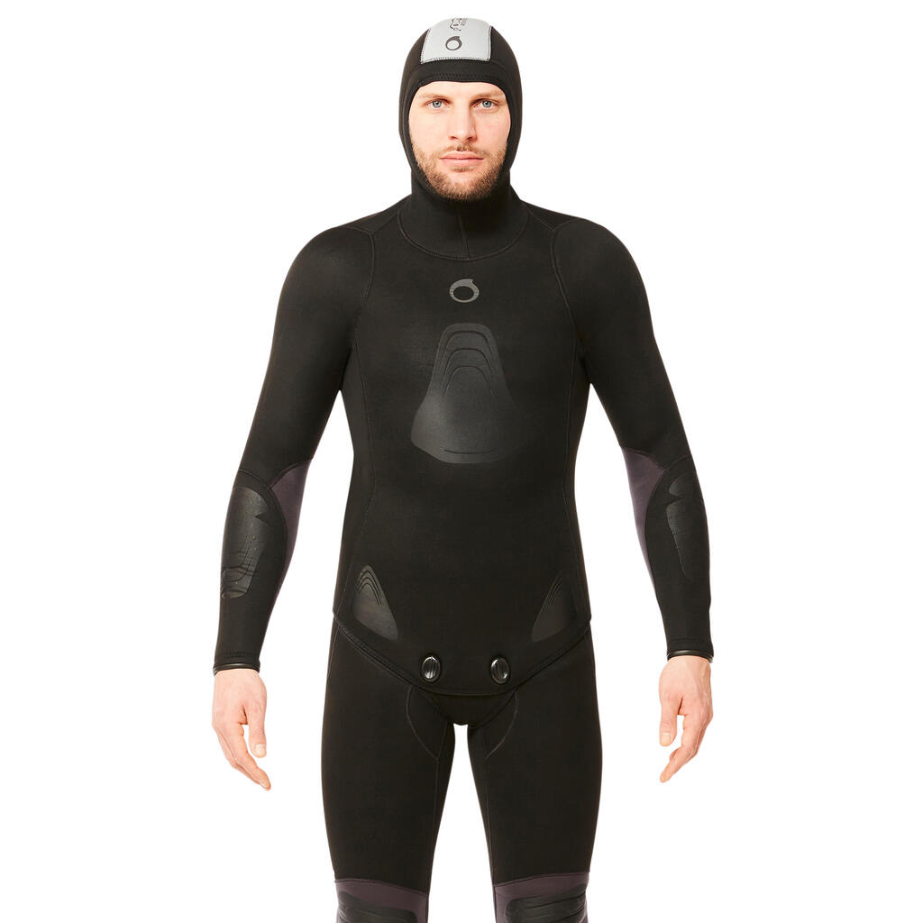 Plīša neoprēna zemūdens medību hidrotērpa jaka siltam ūdenim “SPF 100”, 5 mm