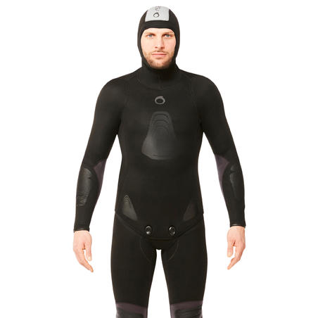 Plush neoprene spearfishing wetsuit jacket SPF100 5 mm for warm water
