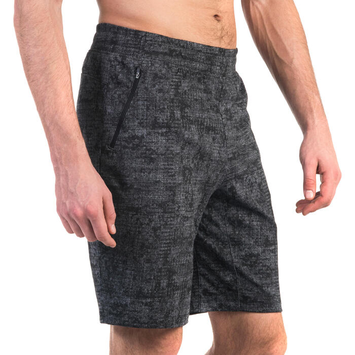 Men's RegularFit Long Pilates & Gentle Gym Sport Shorts 520 Black