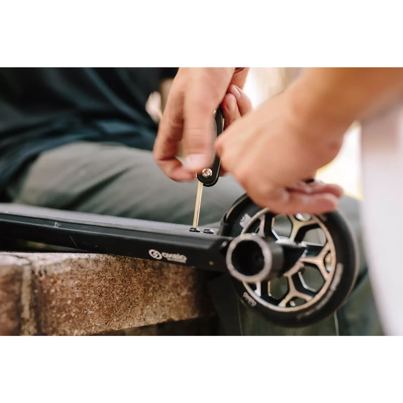 Колесо с подшипником для трюкового самоката серо-черное 120 мм OXELO