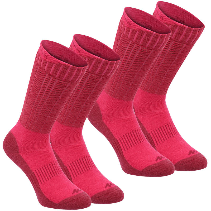 SH500 Ultra-Warm Mid Adult Snow Hiking Socks - Pink. SH500 Ultra-Warm Mid Adult Snow Hiking Socks - Pink.