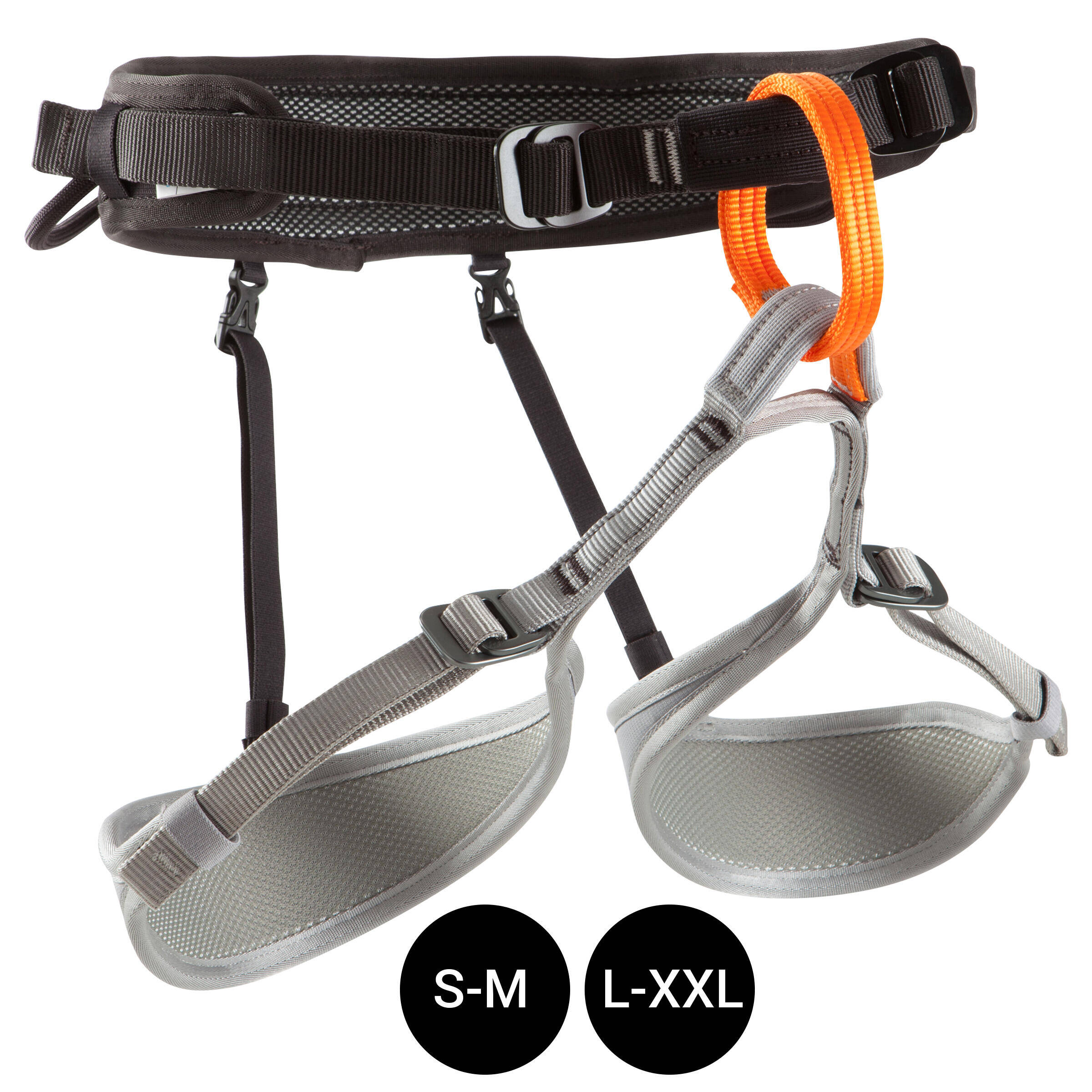 CLIMBING AND MOUNTAINEERING HARNESS - ROCK BLACK GREY -  2