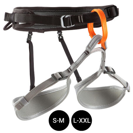 CLIMBING AND MOUNTAINEERING HARNESS BLACK GREY
