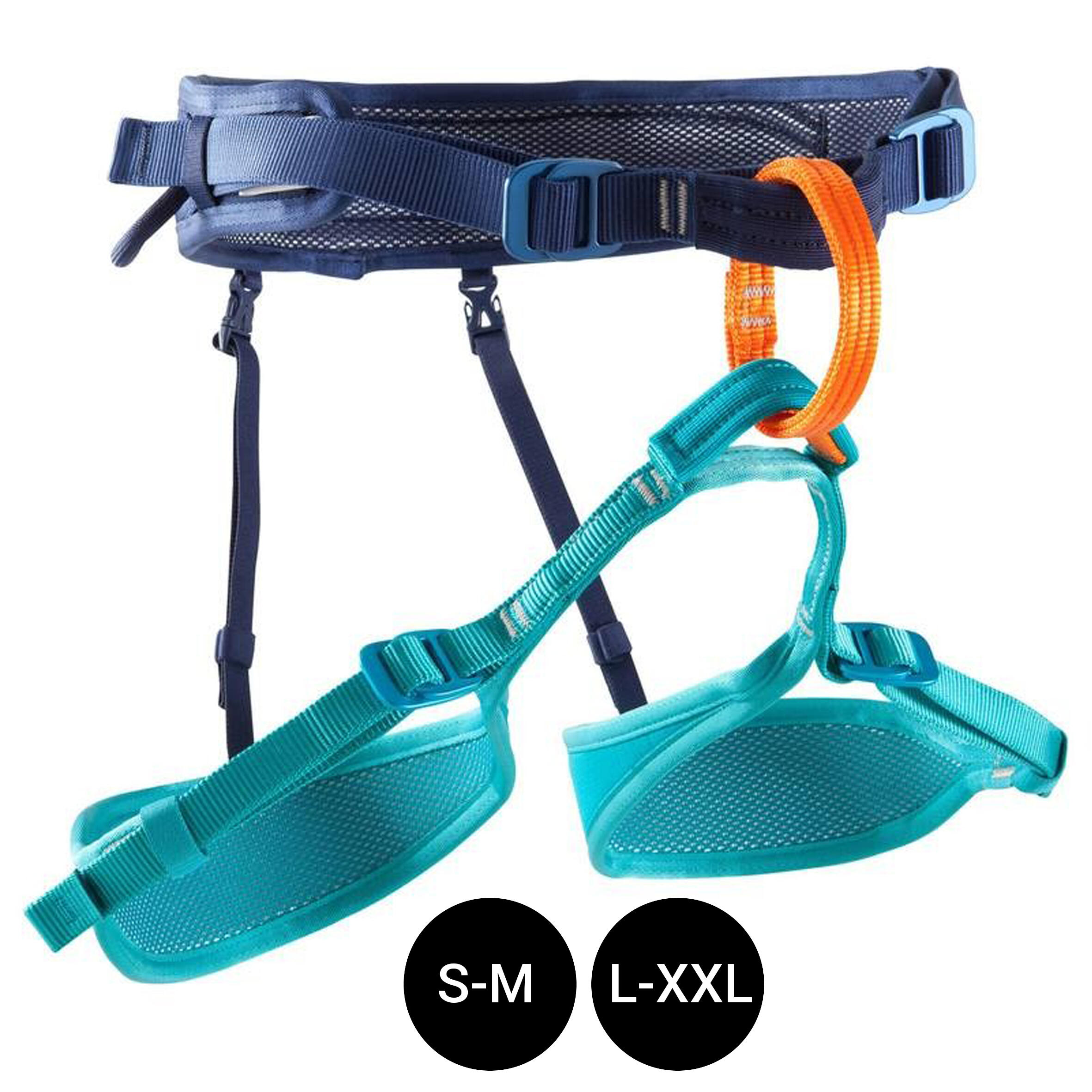 ROCK CLIMBING AND MOUNTAINEERING HARNESS - ROCK BLUE 2/9