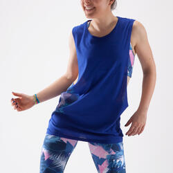 T-shirt sans manche de danse femme bleu