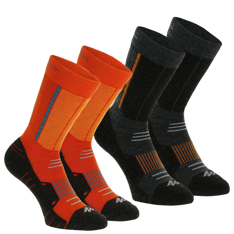 QUECHUA SH500 Adult Active Warm Snow Hiking Socks Red...