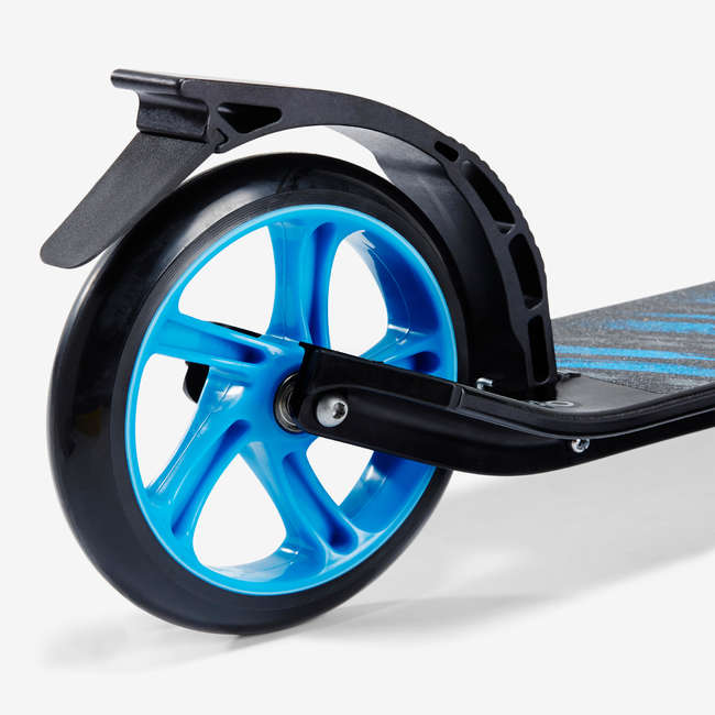 OXELO Mid 7 Scooter with Stand - Black/Blue | Decathlon