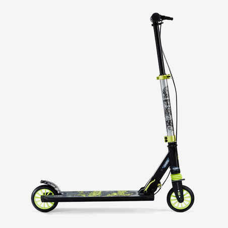 Mid 5 Kids' Scooter with Handlebar Brake and Suspension - Black/Green