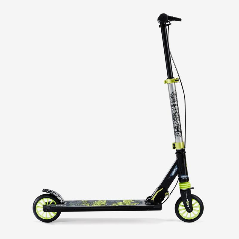 Trottinette Enfant Mid5 Avec Frein Au Guidon Et Suspension Noire Verte Oxelo Decathlon Trottinette Enfant Mid5 Avec Frein Au Guidon Et Suspension Noire Verte Oxelo Decathlon