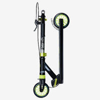 Mid 5 Kids' Scooter with Handlebar Brake and Suspension - Black/Green
