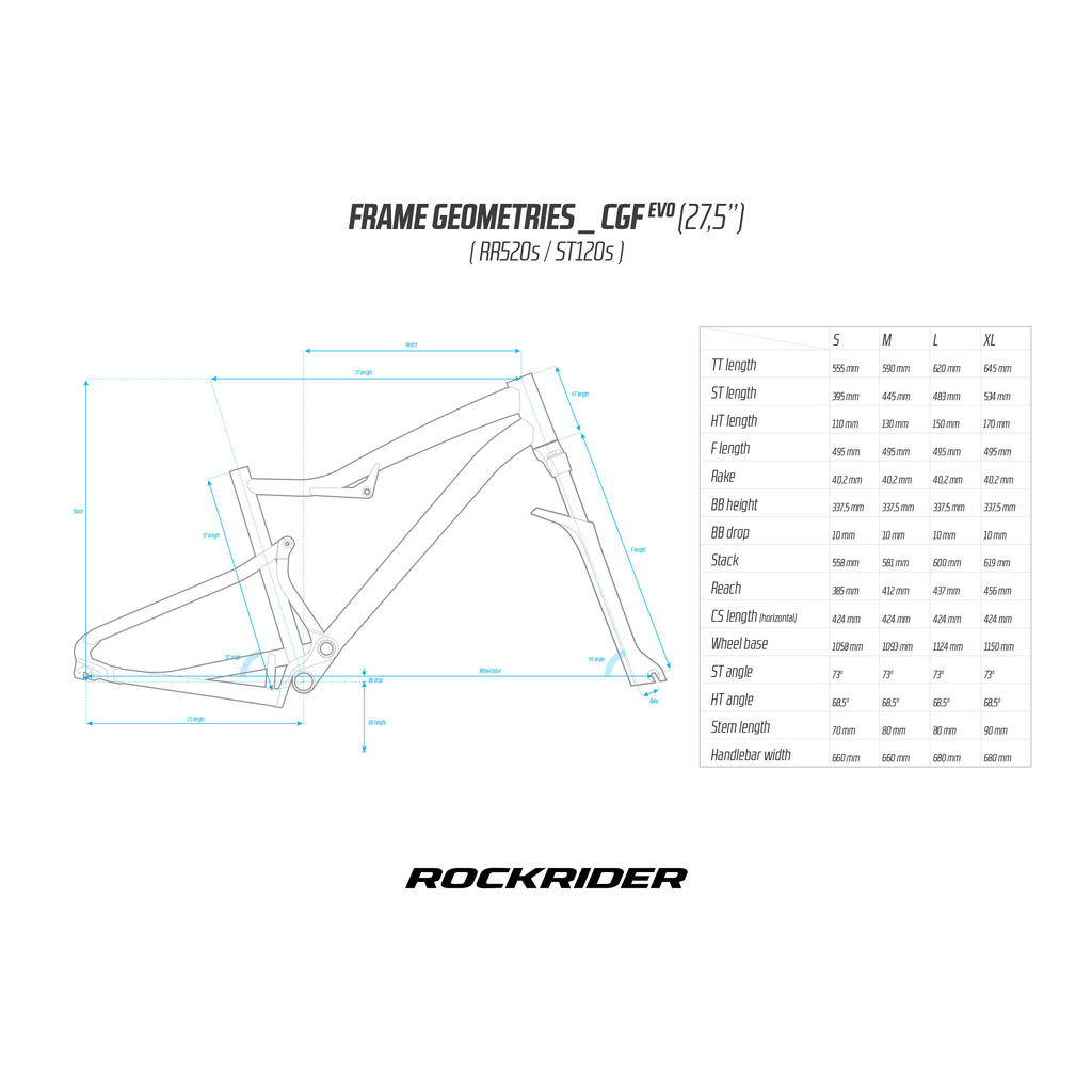 Rahmen Rockrider ST 520 S 27,5