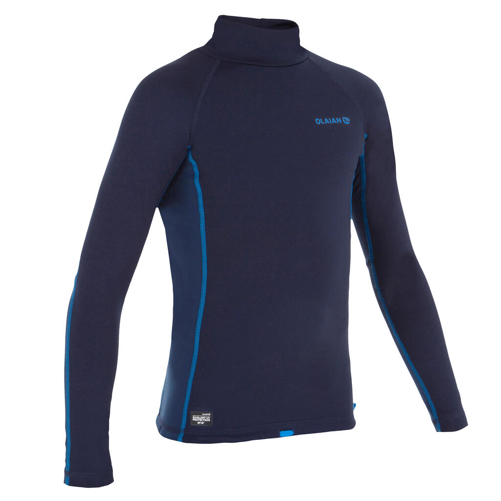 UV-Schutz-Shirt Fleece Surfen Kinder blau