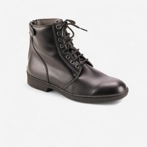 Botines equitación fouganza 500 adulto negro con cordones