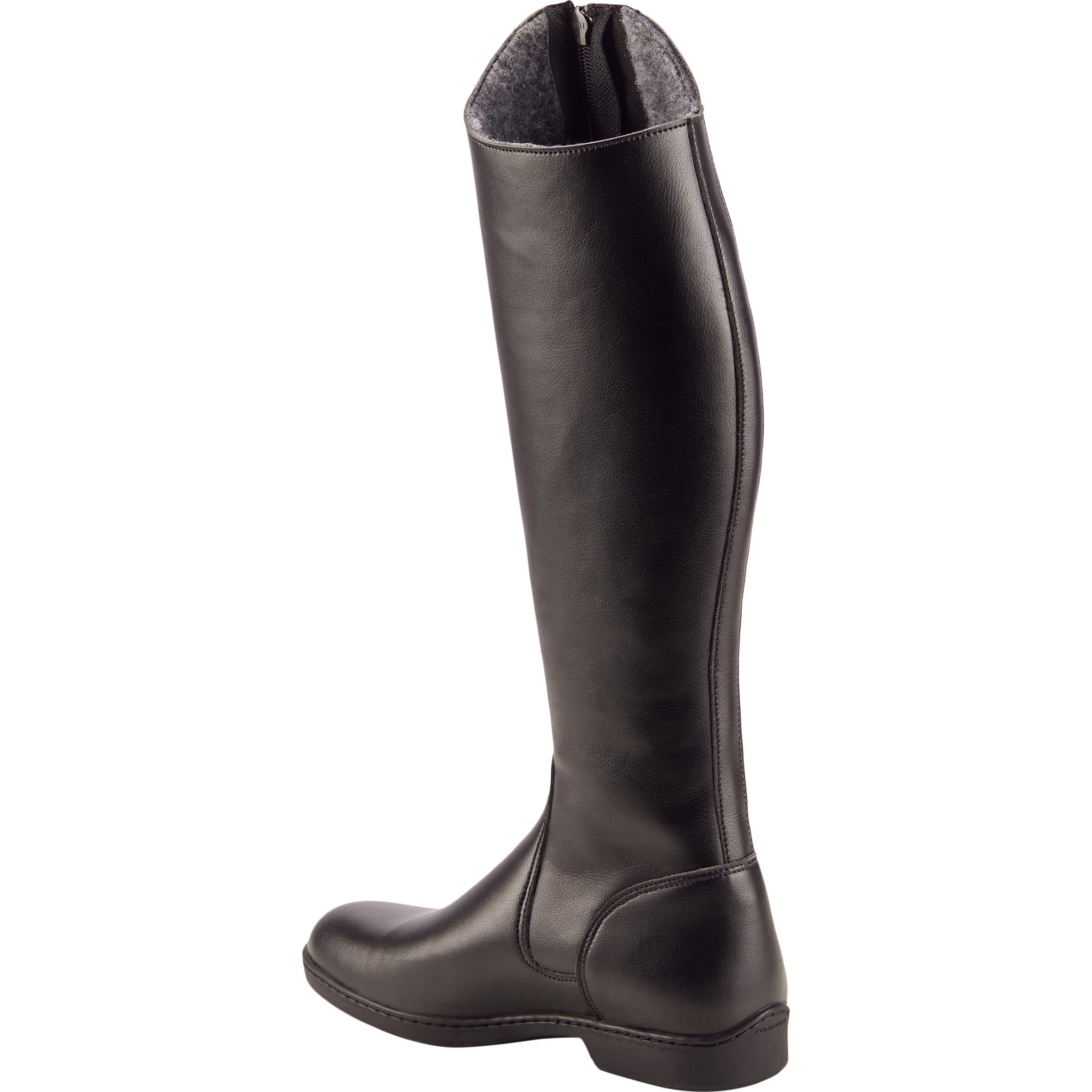 500 Warm Adult Horse Riding  Long Boots - Black 4/7