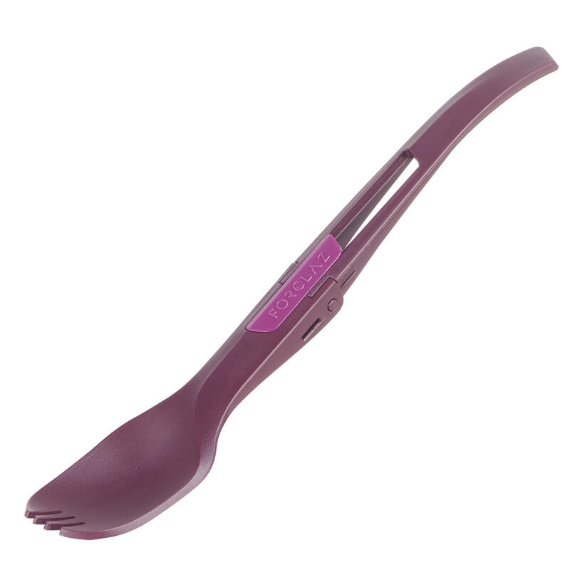 Folding Plastic Trekking Cutlery (Fork / Spoon) Trek 500 - Purple