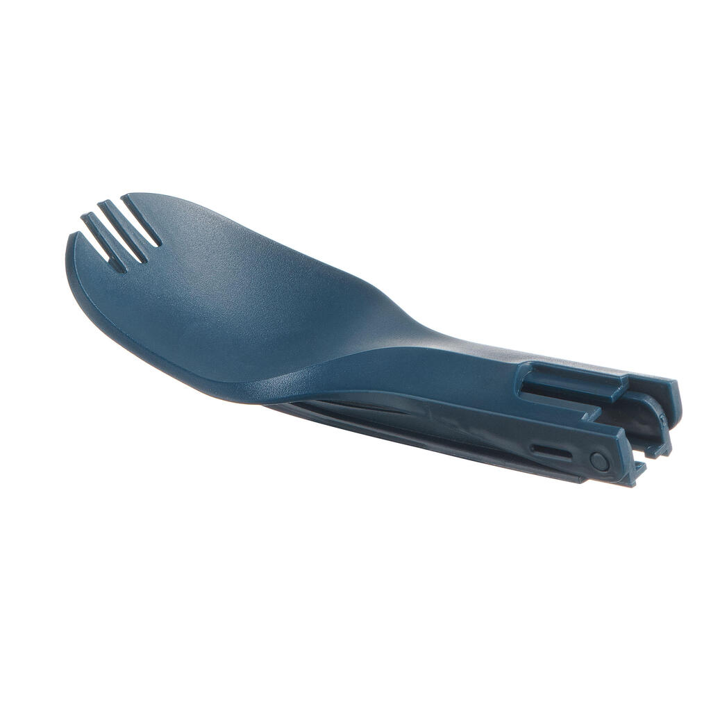 CUBIERTOS PLEGABLES PLASTICOS TENEDOR / CUCHARA TREK 500 AZUL