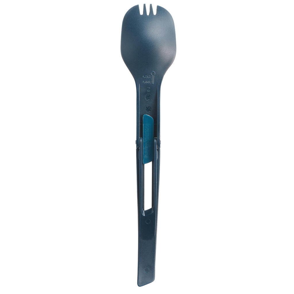 CUBIERTOS PLEGABLES PLASTICOS TENEDOR / CUCHARA TREK 500 AZUL