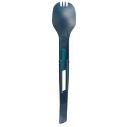 Folding Trekking Cutlery (fork/spoon) - TREK 500 - Blue Plastic