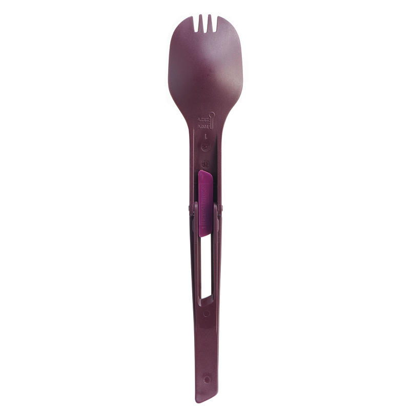 Folding Plastic Trekking Cutlery (Fork / Spoon) Trek 500 Purple