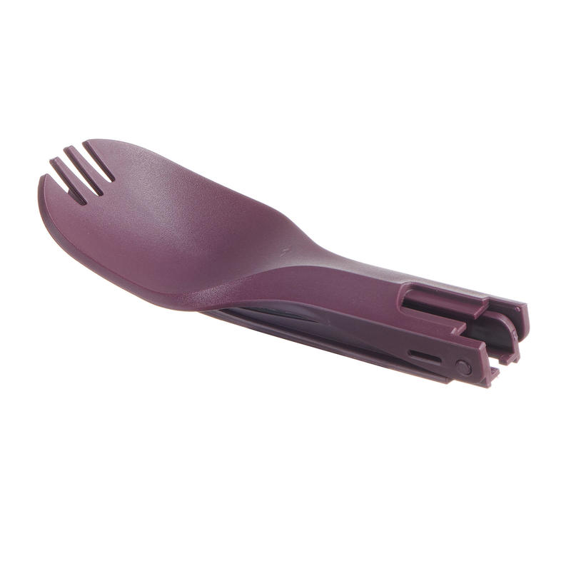 Folding Plastic Trekking Cutlery (Fork / Spoon) Trek 500 Purple