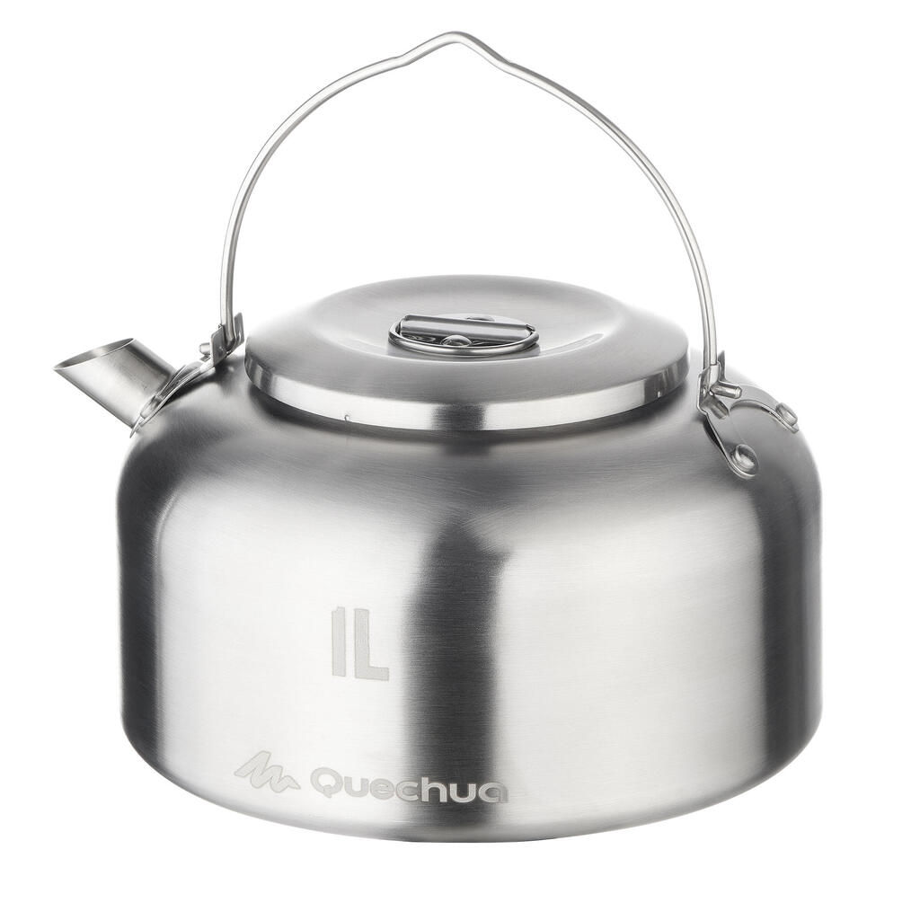 Bouilloire 500 acier inox 1 litre, pour le camping, le bivouac et la randonnée.