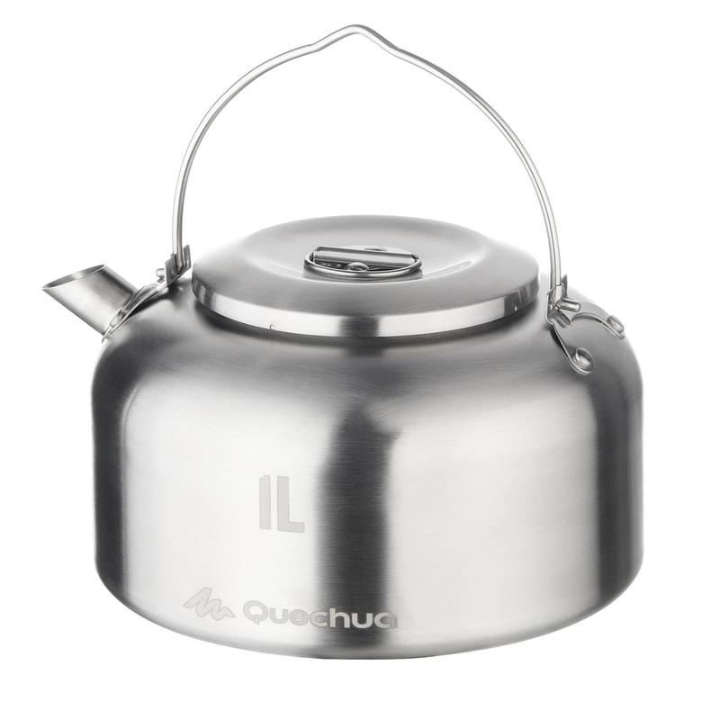 MH500 1L Stainless Steel Hiking Campsite Kettle QUECHUA Decathlon