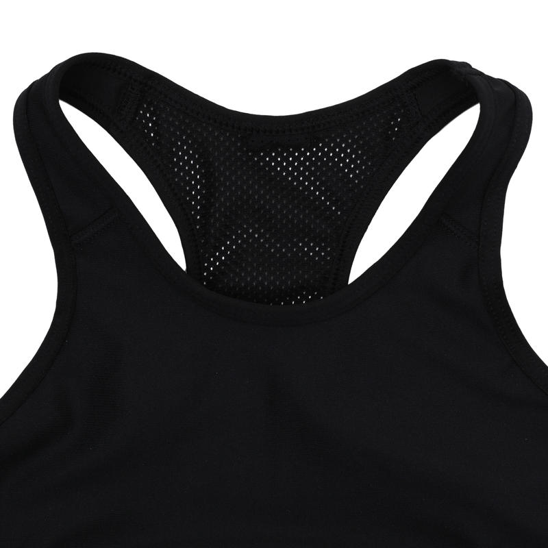 Girls' Breathable Gym Sports Bra S500 Black