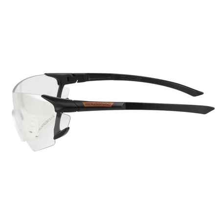 Apsauginiai lėkščių šaudymo akiniai „100“, bespalviai stiprūs lęšiai