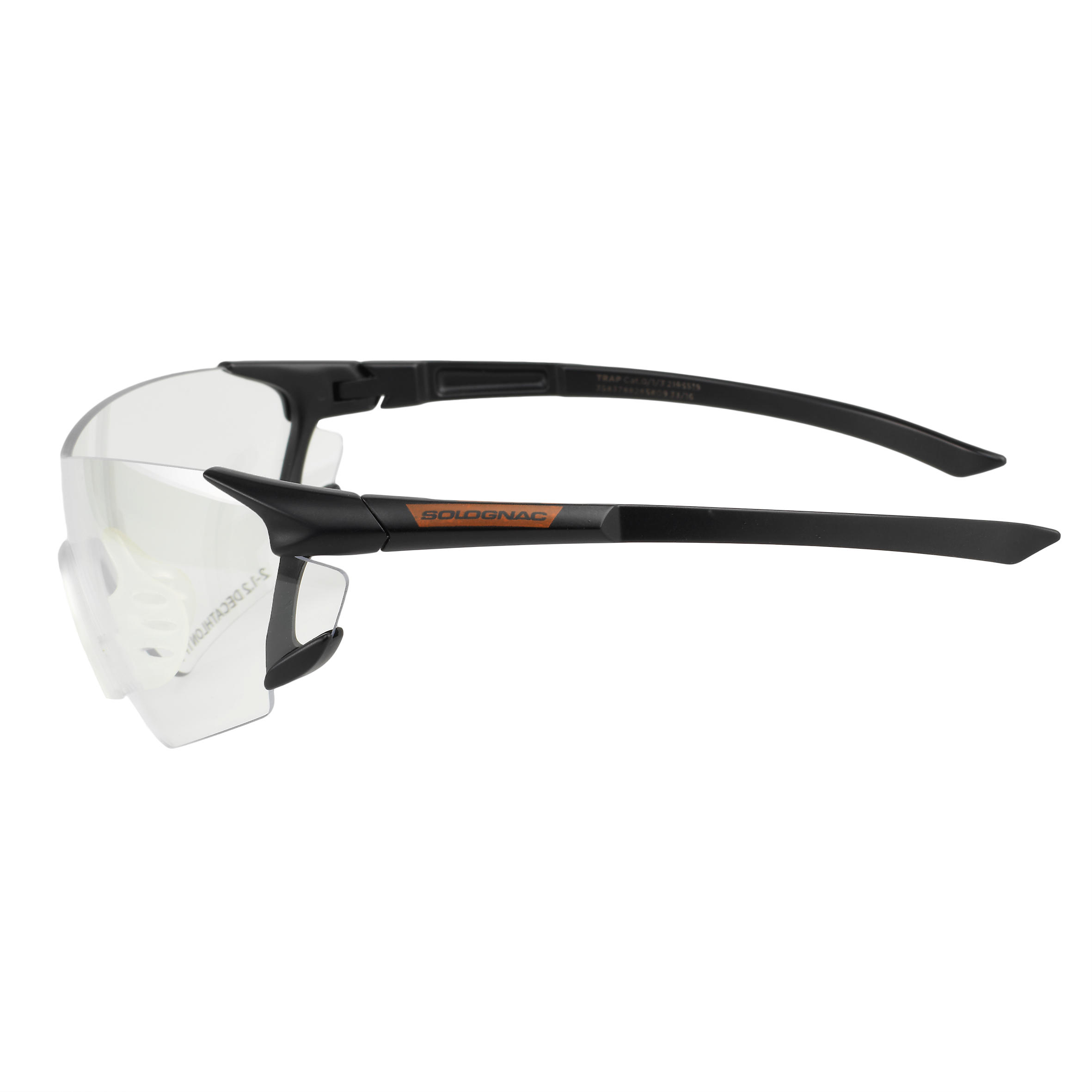 CLAY PIGEON SHOOTING PROTECTIVE GLASSES 100, PLAIN STRONG LENSES, CATEGORY 0 3/3